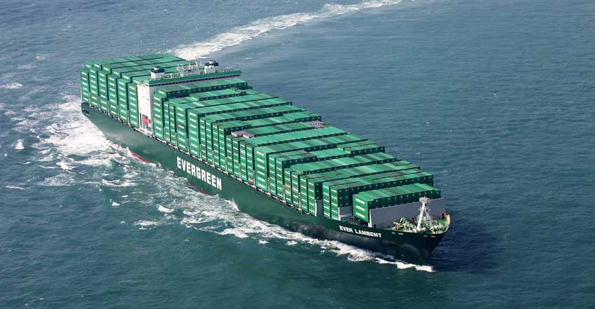 Evergreen cargo ship