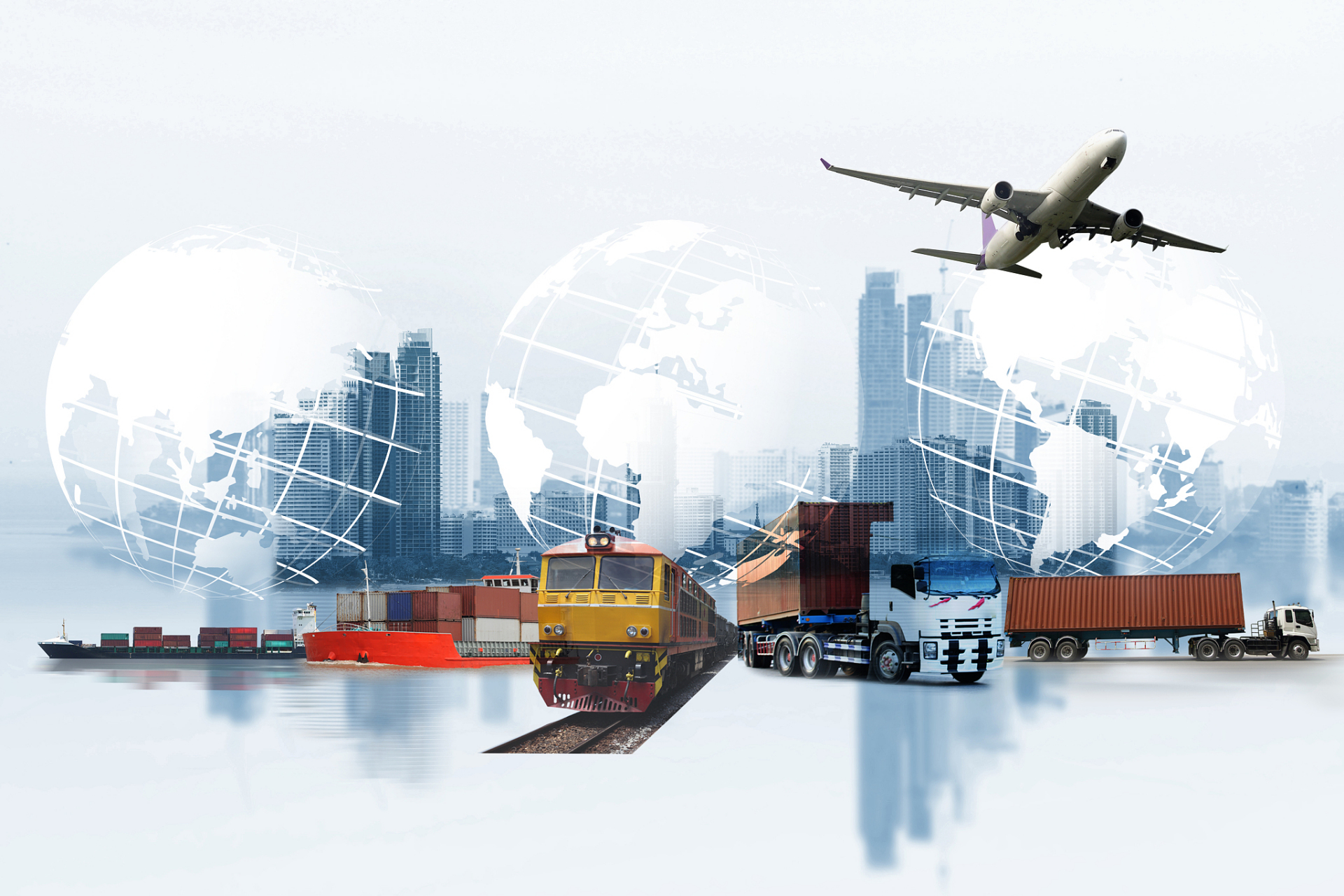 Logistics transportation methods: Air transport - Sea transport - Rail transport