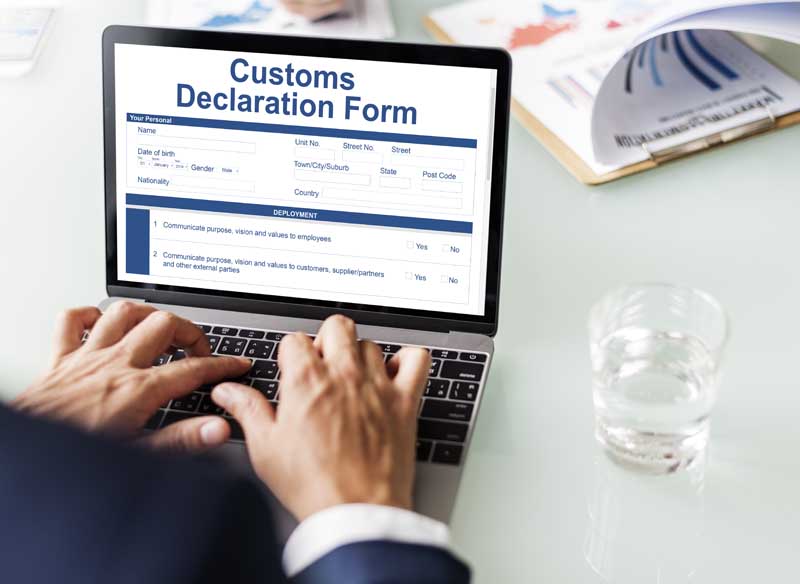 What documents and forms are required for customs declaration?